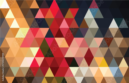 Abstract Geometric Mosaic Pattern Warm Red and Orange Tones