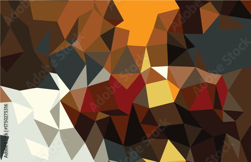 Abstract Geometric Mosaic With Jagged Edges And Earthy Colors