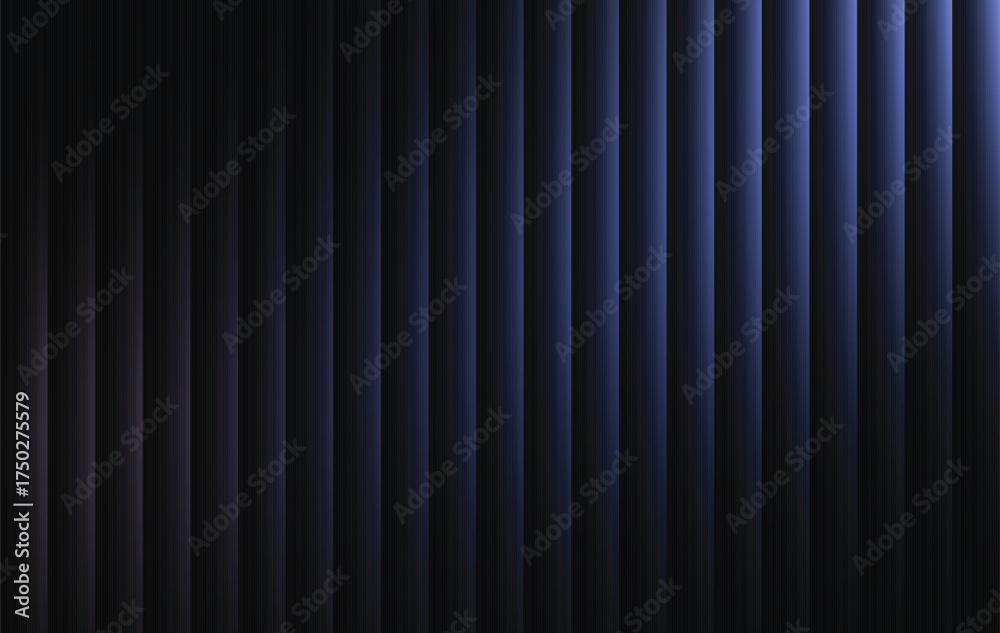 Obraz premium Dark navy blue vertical stripe background, elegant metallic texture with soft light gradients, luxury abstract pattern for corporate presentation