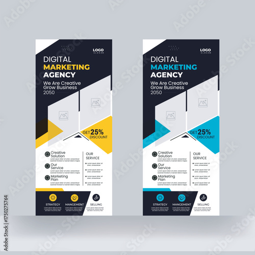 Corporate Business Roll up Banner Rack Card design Template