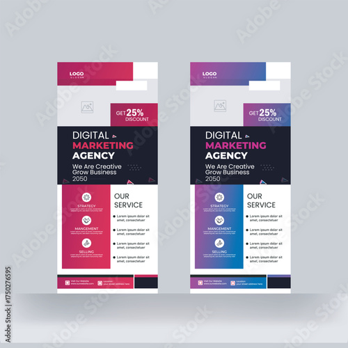 Creative Roll up or Signage Design Rack Card Template