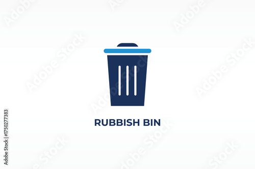 RUBBISH BIN vector, icon or logo sign isolated symbol illustration