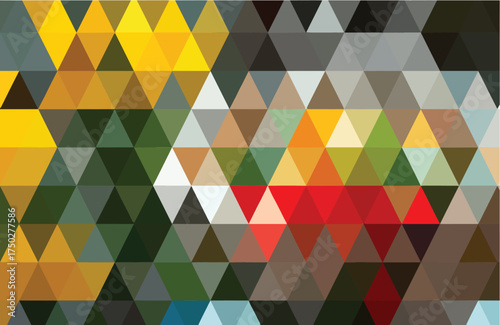 Geometric Pattern of Triangles in Earthy Tones and Bright Accents