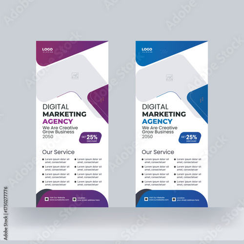 Stylish Roll up Banner Corporate Business Rack Card Design Template