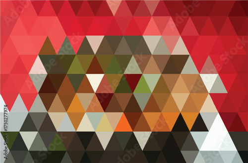 Geometric Triangle Pattern with Red Gradient and Earthy Tones