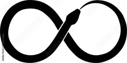 Ouroboros Snake Vector Illustration, a serpent eating its own tail, representing infinity, rebirth, and the cyclical nature of life.