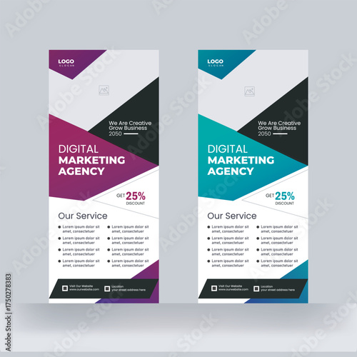 Creative Roll up Banner Design Rack Card design Template