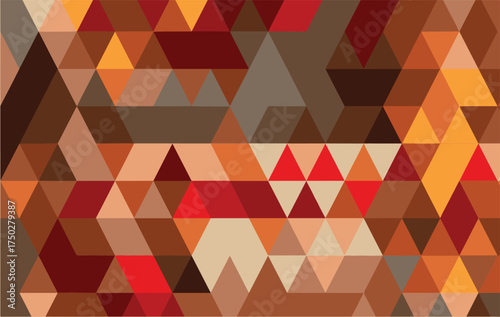 Warm Toned Abstract Geometric Triangle Pattern background