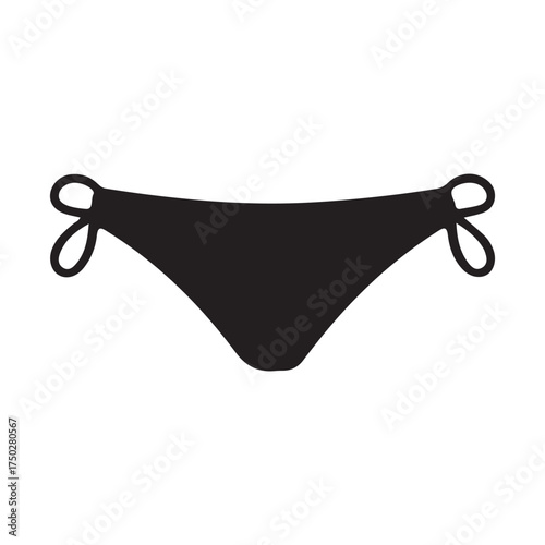 Elegant Black Bikini Fashion Vector