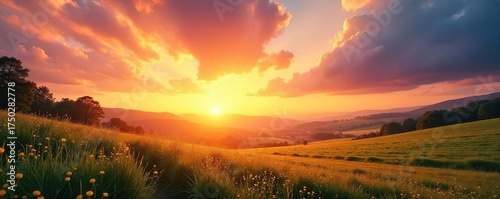 Serene Sunrise over Peaceful Countryside Hope, Faith, and Spiritual Renewal