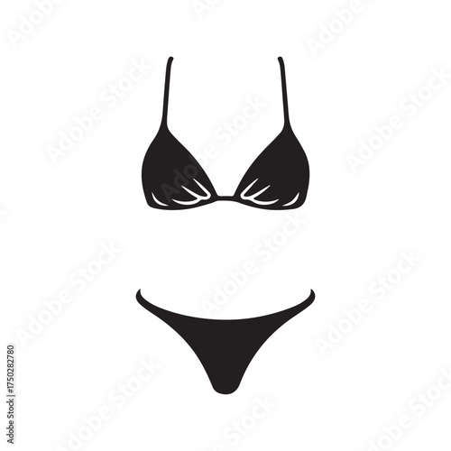 Black Bikini Vector Illustration