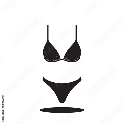 Black Bikini Vector Illustration