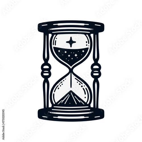 Hourglass with Starry Sand Symbolizing Time