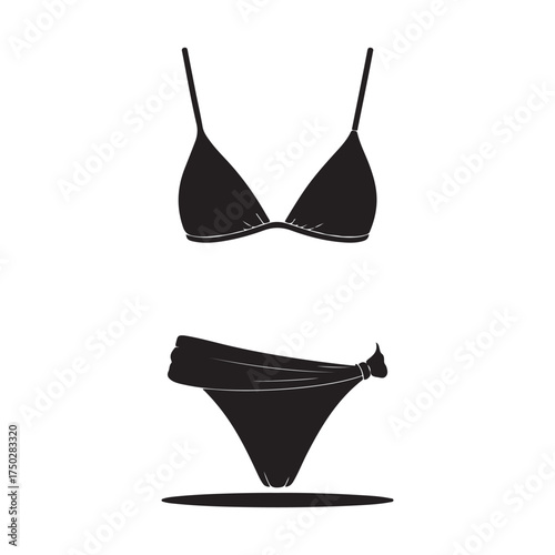 Black Bikini Vector Illustration