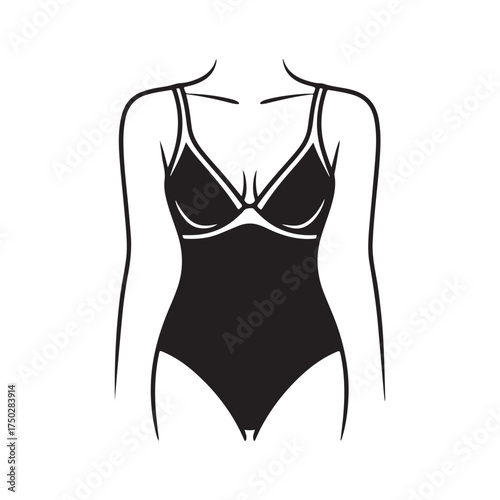 Modern Female Body Suit Vector Icon