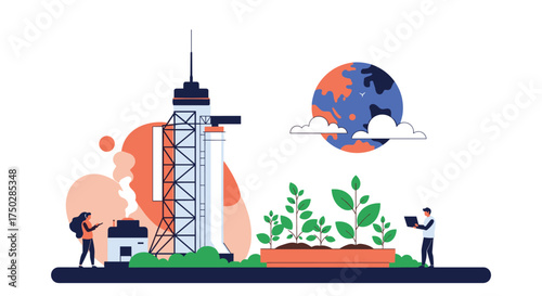 Space exploration fuels sustainable Earth initiatives and technological advancements.