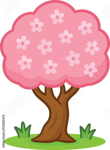 Wallpaper Mural Cartoon Cherry Tree Vector Illustration Torontodigital.ca