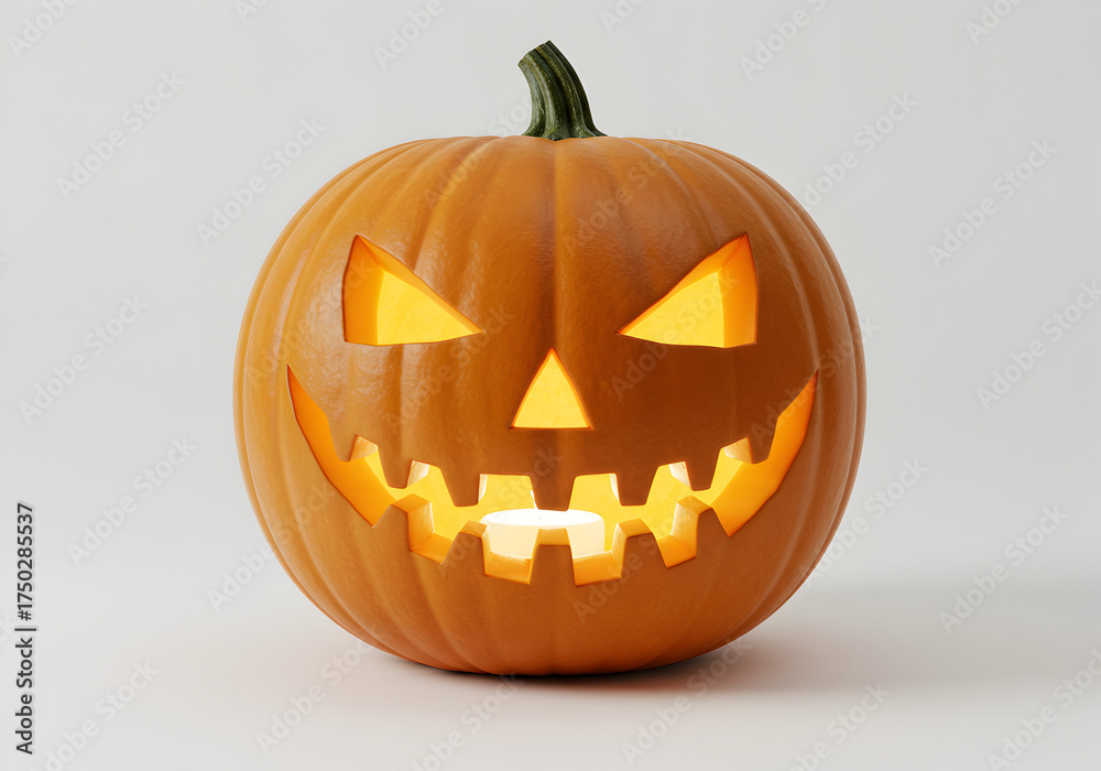 Fototapeta premium Spooky Glowing Jack O'Lantern Pumpkin for Halloween Celebration