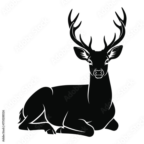 Majestic stag silhouette majestic reclining deer antlers majestic forest wildlife majestic majestic fauna majestic animal art majestic nature scene majestic majestic creature regal silhouette