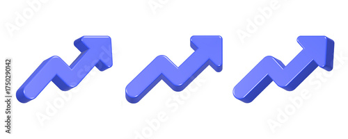 arrow up chart trading icon 3d rendering
