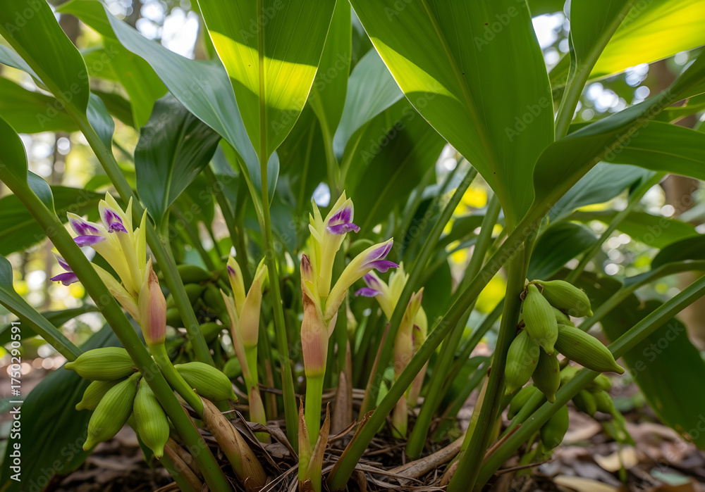Fototapeta premium Kapulaga Plant with Tall Stems