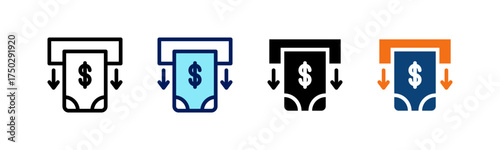 Withdrawal All In One Icon Multi Styles Vector Set