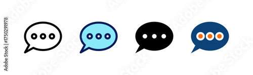 Chat All In One Icon Multi Styles Vector Set