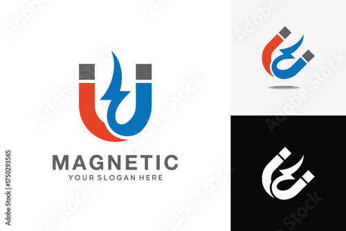 Magnetic logo of the letters I and J with a lightning symbol