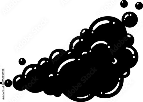 soap bubbles silhouette on transparent background for web and graphic design
