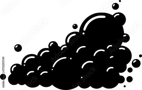 soap bubbles silhouette on transparent background for web and graphic design
