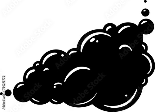 soap bubbles silhouette on transparent background for web and graphic design
