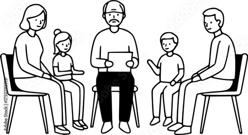 Family Therapy Counseling Session Icon For Web And Graphic Design
