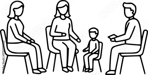 Family Therapy Counseling Session Icon For Web And Graphic Design
