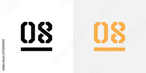 Minimalist 08 Number with Horizontal Line Design in Black and Yellow