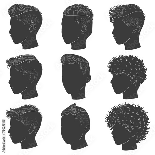 set of men's hair cut