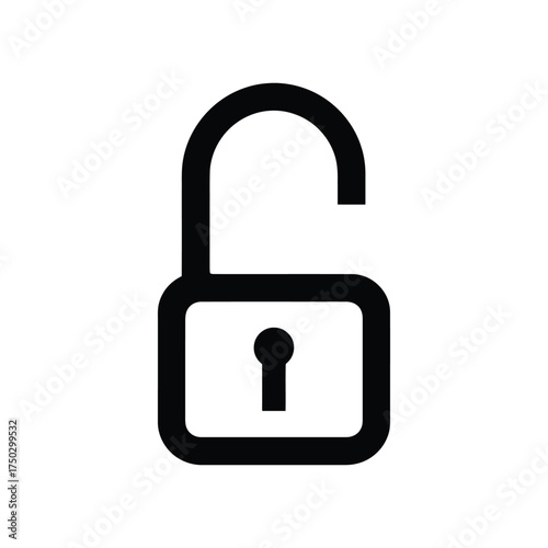 Unlocked Padlock Icon Symbolizing Open Access and Security Breach