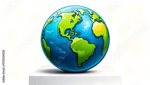 Cartoon Earth Globe on Stand
