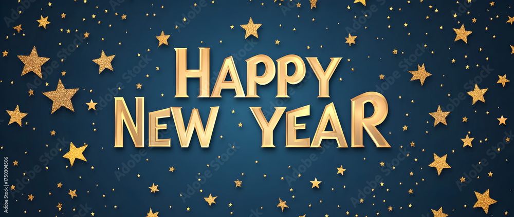 Fototapeta premium A blue background with golden stars and the words