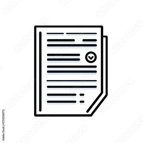 Approved with Checkmark on Background Line Art Style