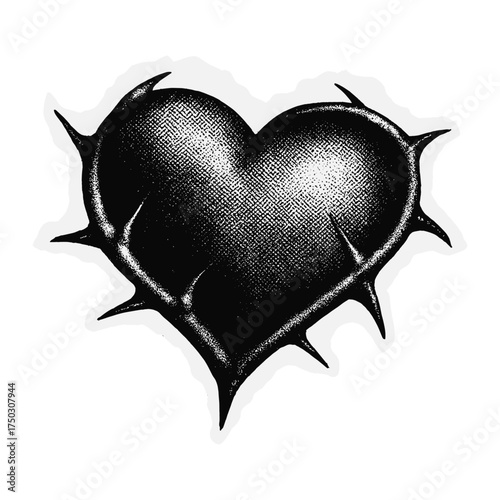 Heart with thorny edges vector