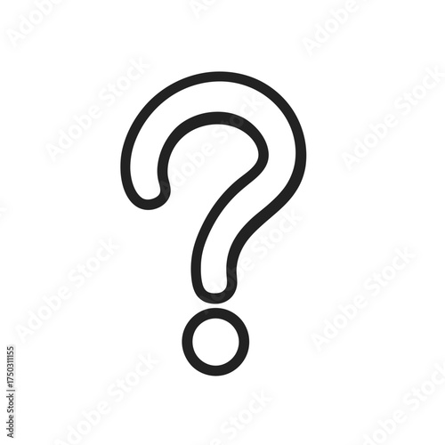 Question Mark Icon Design on Background, Outline Style Symbol