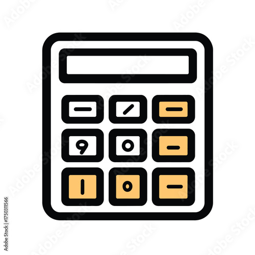 Simple Illustration of a Calculator with Basic Functions Displayed on the Buttons
