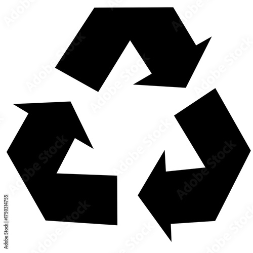 Black flat recycling icon, eco symbol, simple design Free Download Black flat recycling icon, eco symbol, simple design - GFXLoad