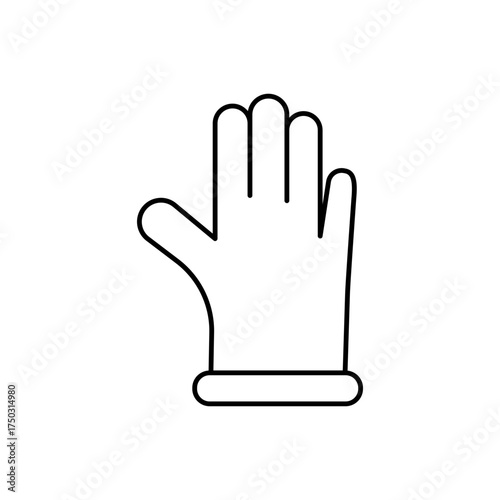 Outline protective glove hand safety line art icon