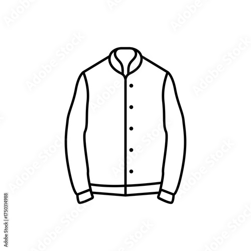 Outline bomber varsity jacket clothing line art icon