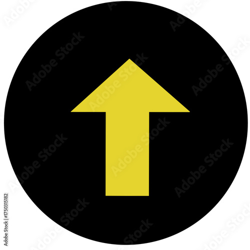 Black upload button with yellow arrow, interface symbol, simple design Free Download Black upload button with yellow arrow, interface symbol, simple design - GFXLoad