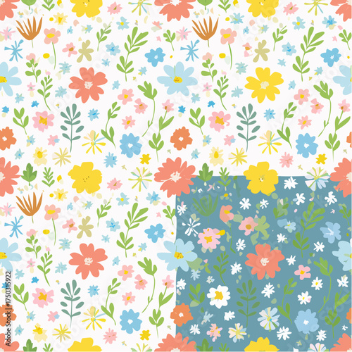 A collage of pattern flowers collection of floral pattern
4