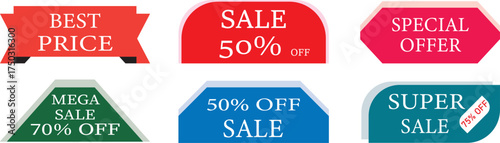 Set of sale badges. sale quality tags and labels. template banner shopping badges. special offer, sale, discount, shop, black friday, Vector
