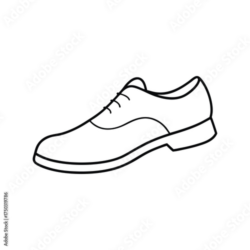 Classic Black and White Line Art Oxford Shoe footwear dress shoe