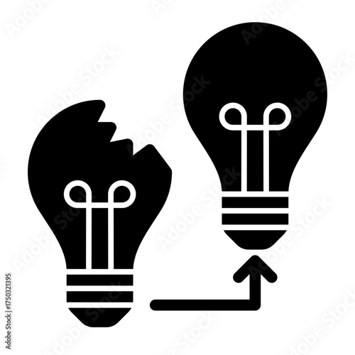 Light bulb repair solid icon. Home service illustration
